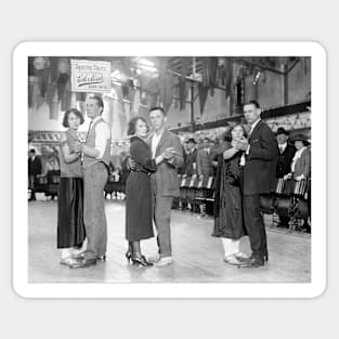 Marathon Dance Contest, 1923. Vintage Photo Sticker